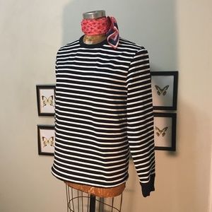 Everlane Navy Stripped Cotton Long Sleeve